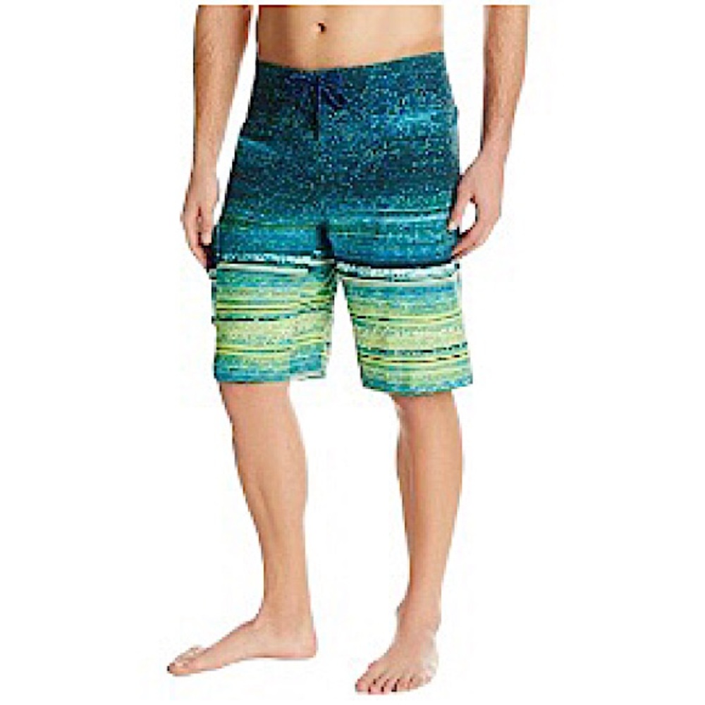 Columbia PFG Mens Linerless Blue Green Swimming Board‎ Short Trunks 38W
